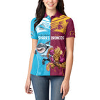 Custom Broncos and Sharks Women Polo Shirt Sporty Style