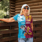 Custom Broncos and Sharks Women Polo Shirt Sporty Style