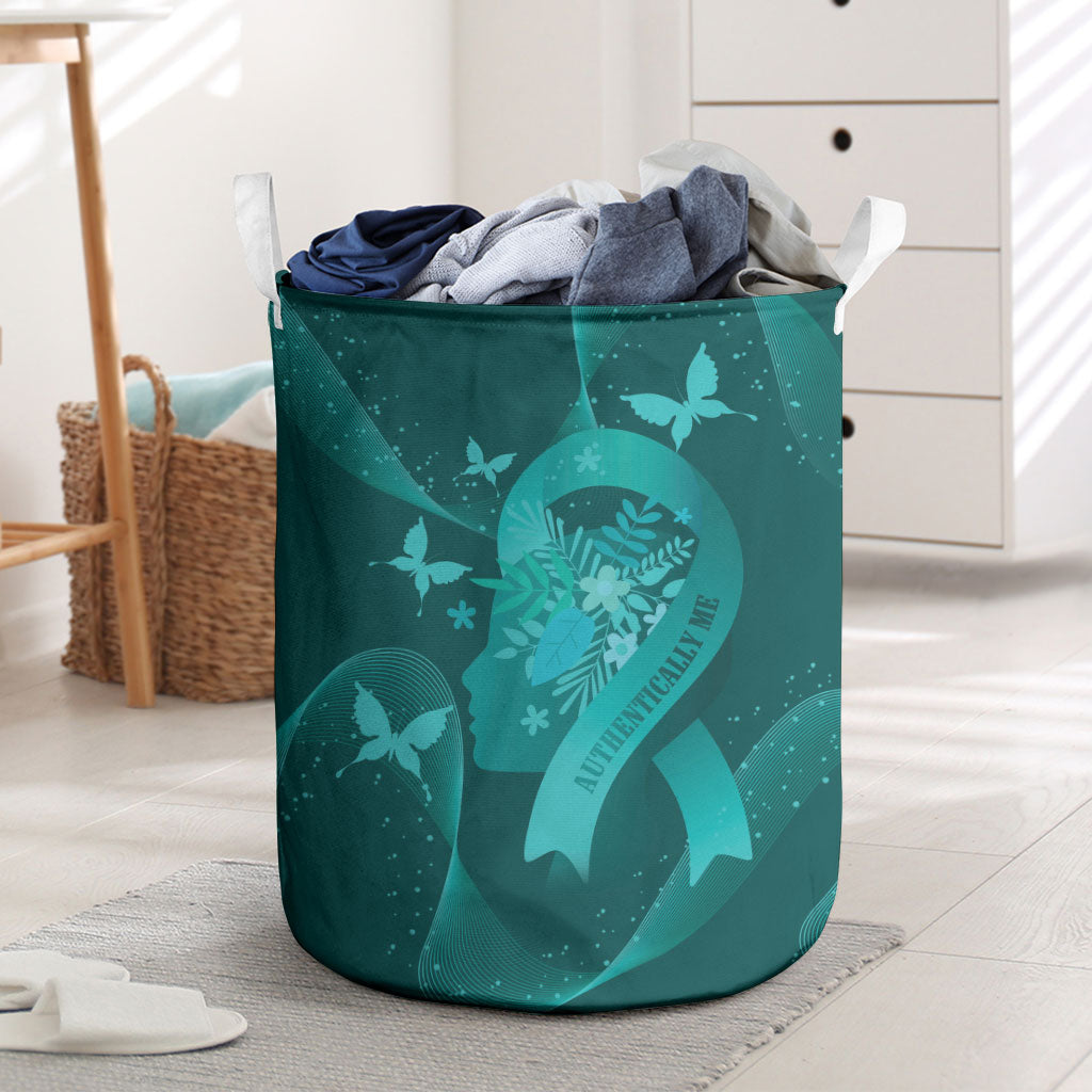 Australia Tourettes Awareness Laundry Basket Butterfly Ribbon Art
