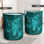 Australia Tourettes Awareness Laundry Basket Butterfly Ribbon Art