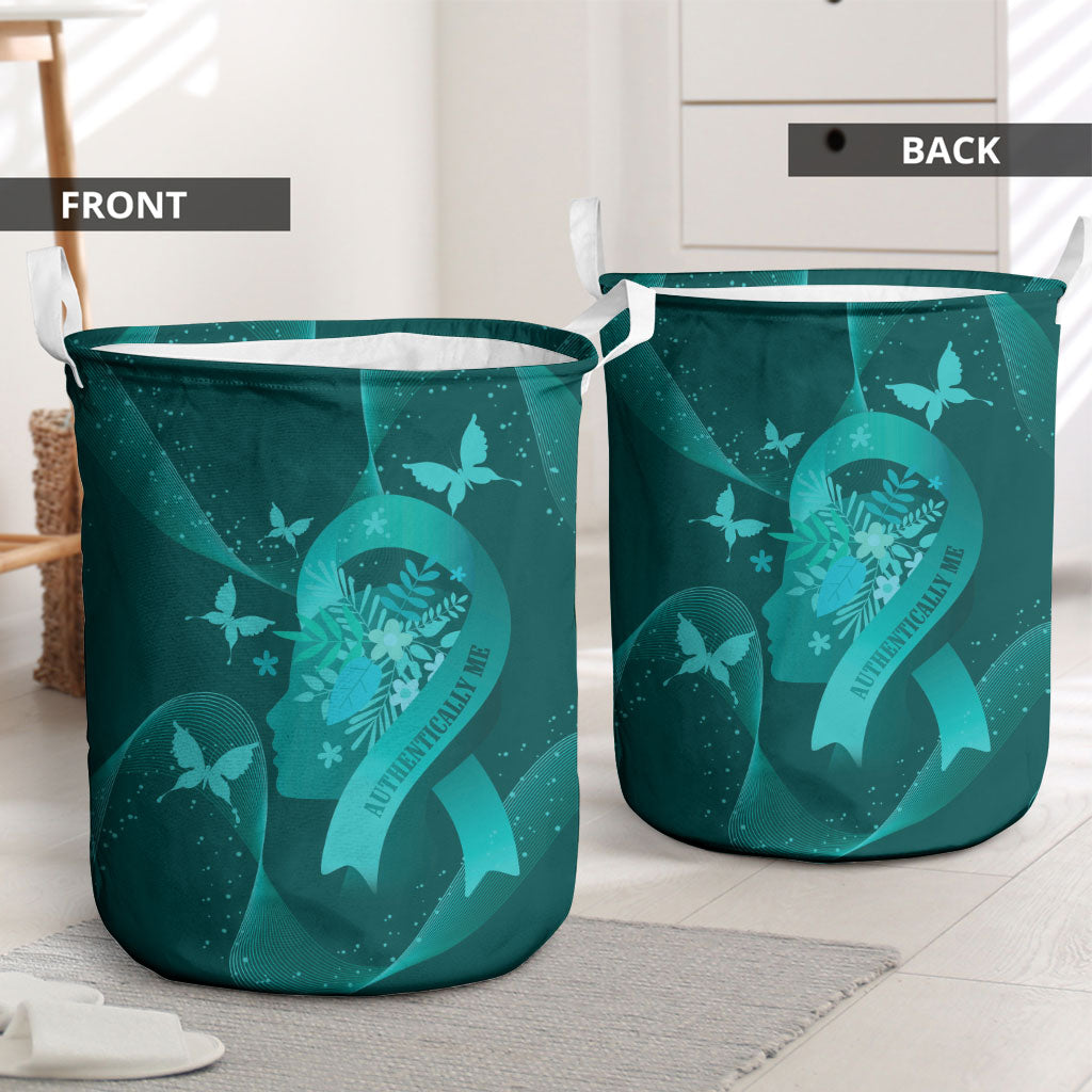 Australia Tourettes Awareness Laundry Basket Butterfly Ribbon Art