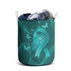 Australia Tourettes Awareness Laundry Basket Butterfly Ribbon Art