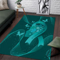Australia Tourettes Awareness Area Rug Butterfly Ribbon Art