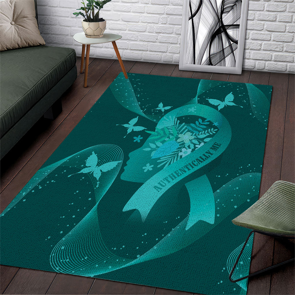 Australia Tourettes Awareness Area Rug Butterfly Ribbon Art