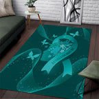 Australia Tourettes Awareness Area Rug Butterfly Ribbon Art