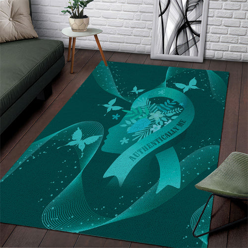 Australia Tourettes Awareness Area Rug Butterfly Ribbon Art