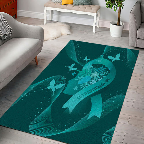 Australia Tourettes Awareness Area Rug Butterfly Ribbon Art
