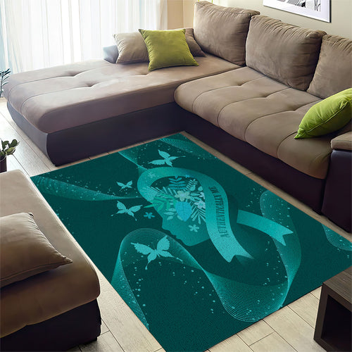 Australia Tourettes Awareness Area Rug Butterfly Ribbon Art