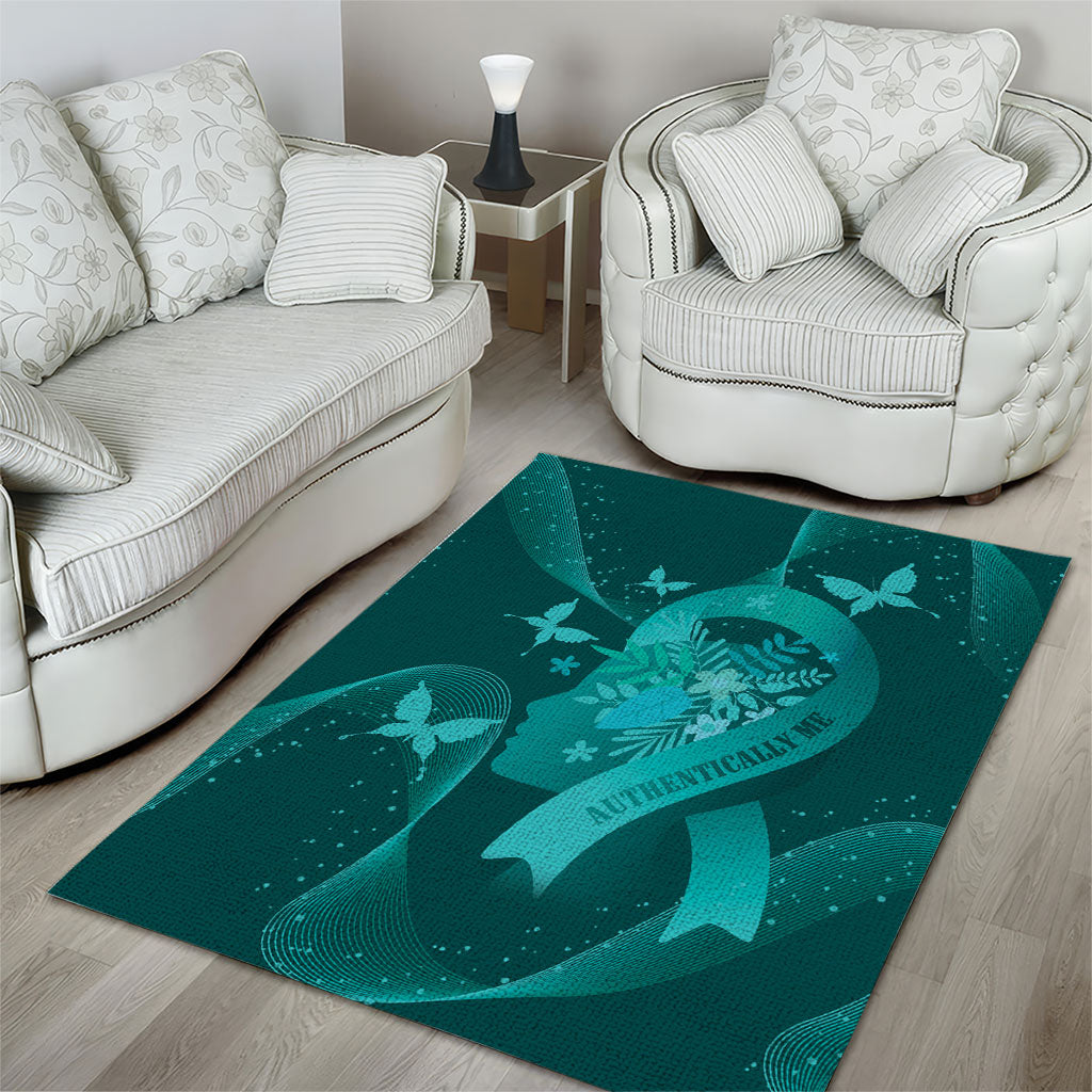 Australia Tourettes Awareness Area Rug Butterfly Ribbon Art