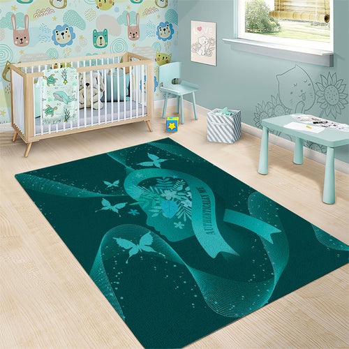 Australia Tourettes Awareness Area Rug Butterfly Ribbon Art
