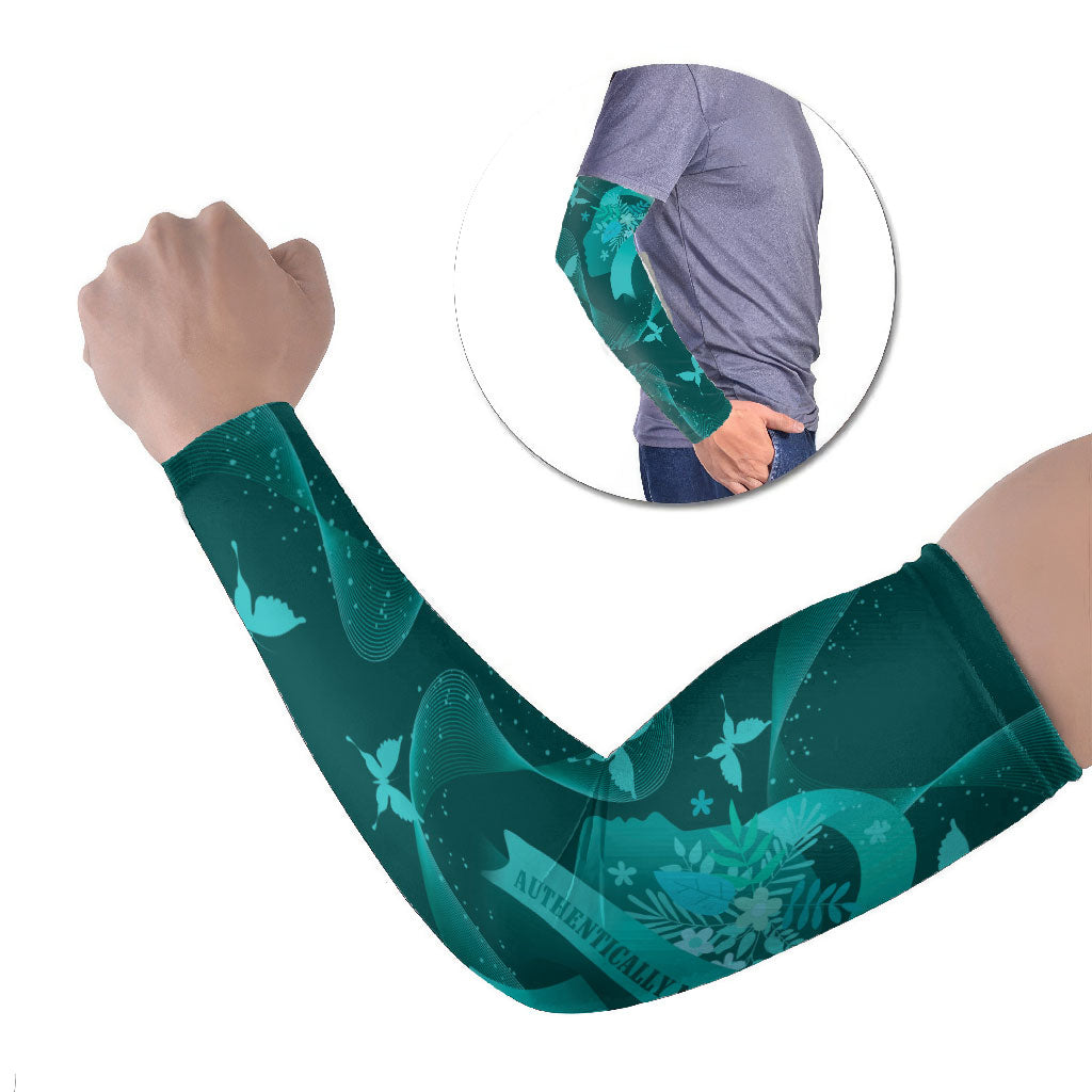 Australia Tourettes Awareness Personalised Arm Sleeves Butterfly Ribbon Art