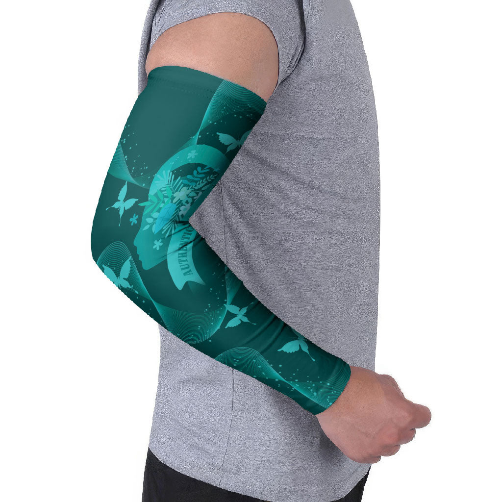 Australia Tourettes Awareness Personalised Arm Sleeves Butterfly Ribbon Art