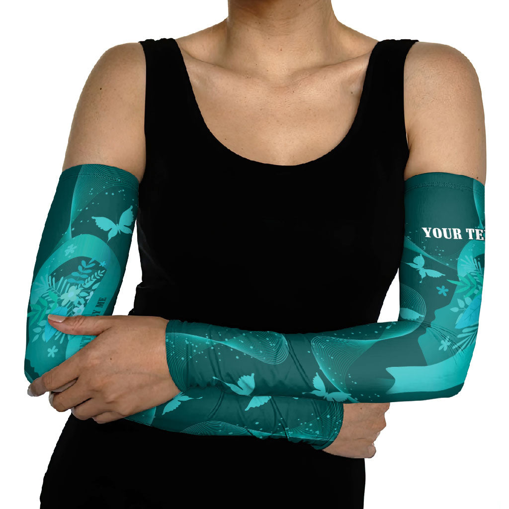 Australia Tourettes Awareness Personalised Arm Sleeves Butterfly Ribbon Art