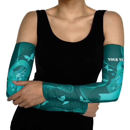 Australia Tourettes Awareness Personalised Arm Sleeves Butterfly Ribbon Art