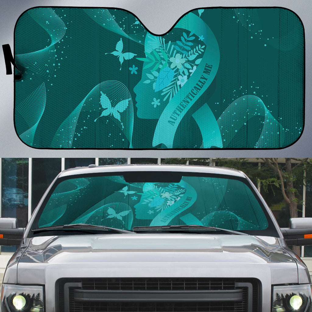 Australia Tourettes Awareness Auto Sun Shade Butterfly Ribbon Art