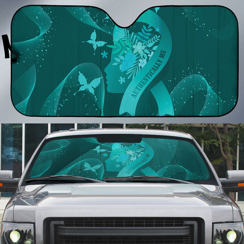 Australia Tourettes Awareness Auto Sun Shade Butterfly Ribbon Art