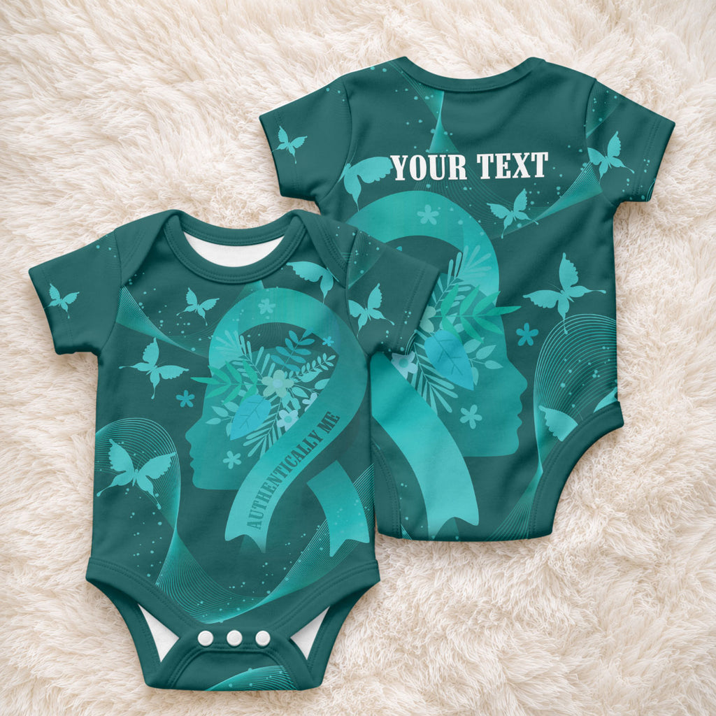 Australia Tourettes Support Personalised Baby Onesie Butterfly Ribbon Art