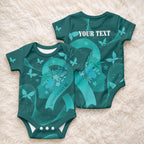 Australia Tourettes Support Personalised Baby Onesie Butterfly Ribbon Art
