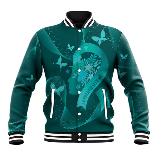Australia Tourettes Awareness Personalised Baseball Jacket Butterfly Ribbon Art