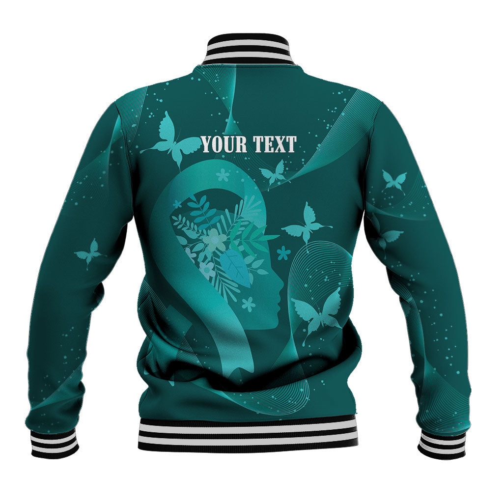 Australia Tourettes Awareness Personalised Baseball Jacket Butterfly Ribbon Art