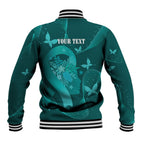 Australia Tourettes Awareness Personalised Baseball Jacket Butterfly Ribbon Art