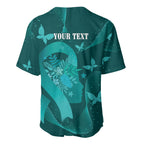 Australia Tourettes Awareness Personalised Baseball Jersey Butterfly Ribbon Art