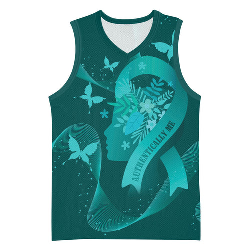 Australia Tourettes Awareness Personalised Basketball Jersey Butterfly Ribbon Art