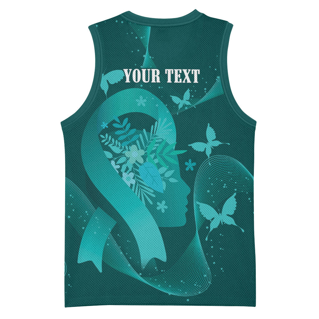 Australia Tourettes Awareness Personalised Basketball Jersey Butterfly Ribbon Art