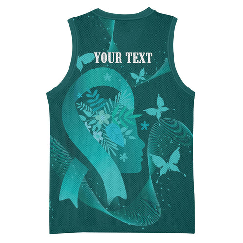 Australia Tourettes Awareness Personalised Basketball Jersey Butterfly Ribbon Art
