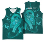 Australia Tourettes Awareness Personalised Basketball Jersey Butterfly Ribbon Art