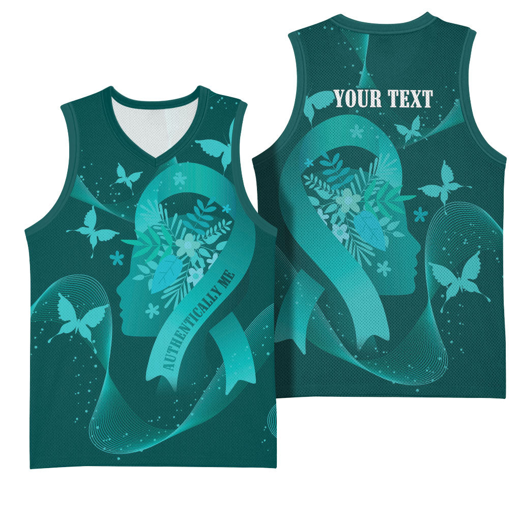 Australia Tourettes Awareness Personalised Basketball Jersey Butterfly Ribbon Art