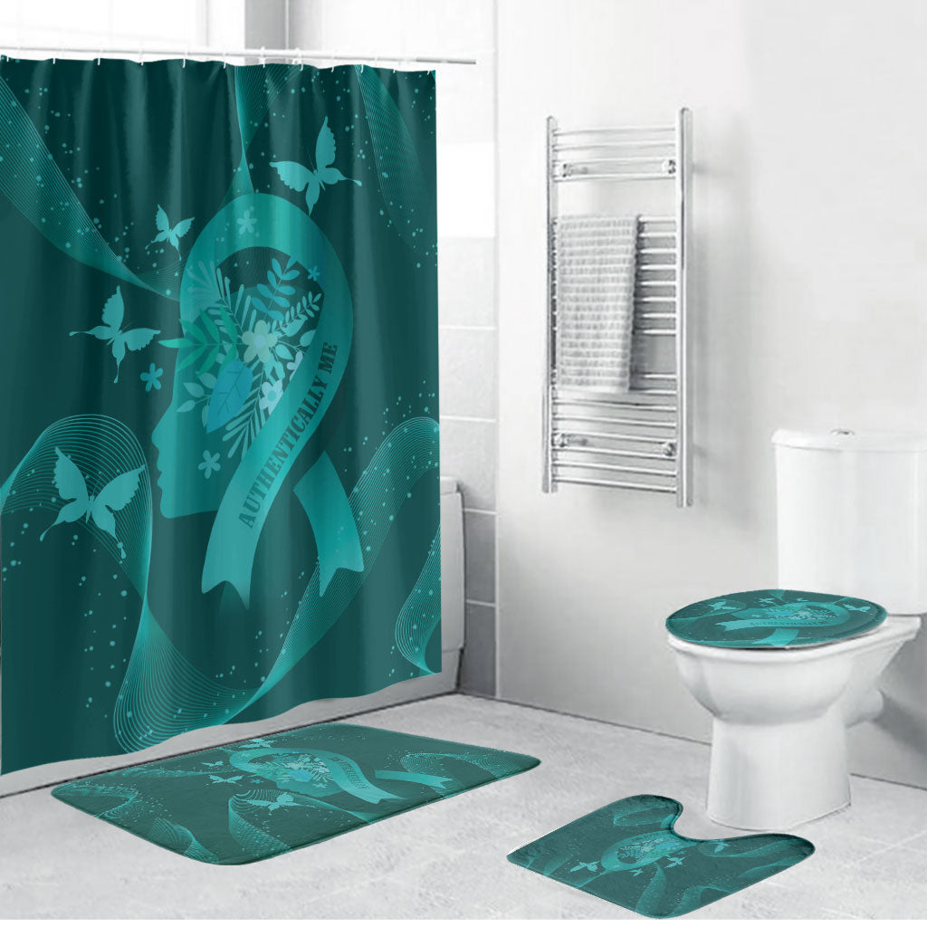 Australia Tourettes Awareness Bathroom Set Butterfly Ribbon Art