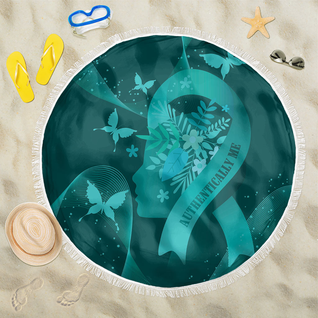 Australia Tourettes Awareness Beach Blanket Butterfly Ribbon Art