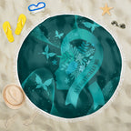 Australia Tourettes Awareness Beach Blanket Butterfly Ribbon Art