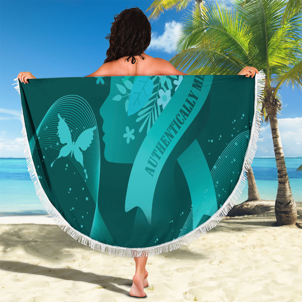 Australia Tourettes Awareness Beach Blanket Butterfly Ribbon Art