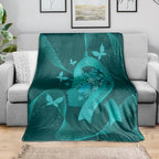 Australia Tourettes Awareness Blanket Butterfly Ribbon Art