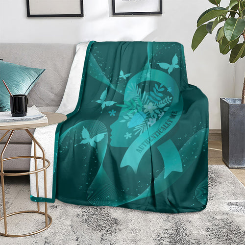Australia Tourettes Awareness Blanket Butterfly Ribbon Art