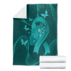 Australia Tourettes Awareness Blanket Butterfly Ribbon Art