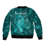 Australia Tourettes Awareness Personalised Bomber Jacket Butterfly Ribbon Art