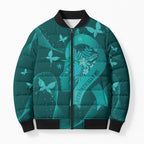 Australia Tourettes Awareness Personalised Bomber Puffer Jacket Butterfly Ribbon Art