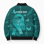 Australia Tourettes Awareness Personalised Bomber Puffer Jacket Butterfly Ribbon Art
