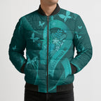 Australia Tourettes Awareness Personalised Bomber Puffer Jacket Butterfly Ribbon Art