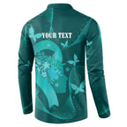 Australia Tourettes Awareness Personalised Button Sweatshirt Butterfly Ribbon Art