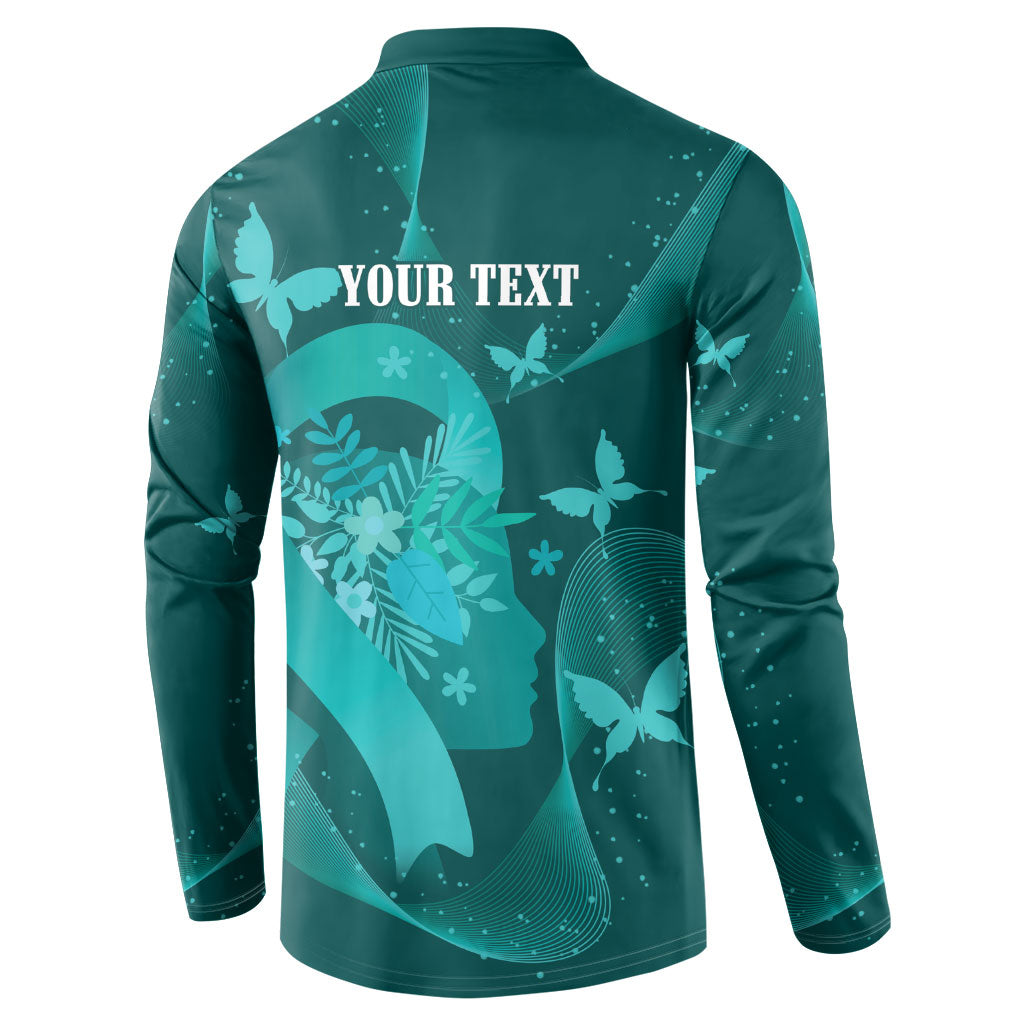 Australia Tourettes Awareness Personalised Button Sweatshirt Butterfly Ribbon Art