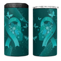 Australia Tourettes Awareness Personalised 4 in 1 Can Cooler Tumbler Butterfly Ribbon Art