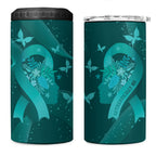 Australia Tourettes Awareness Personalised 4 in 1 Can Cooler Tumbler Butterfly Ribbon Art