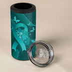 Australia Tourettes Awareness Personalised 4 in 1 Can Cooler Tumbler Butterfly Ribbon Art
