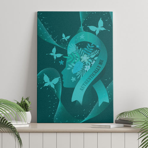 Australia Tourettes Awareness Canvas Wall Art Butterfly Ribbon Art