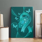 Australia Tourettes Awareness Canvas Wall Art Butterfly Ribbon Art
