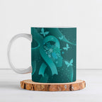 Australia Tourettes Awareness Personalised Ceramic Mug Butterfly Ribbon Art